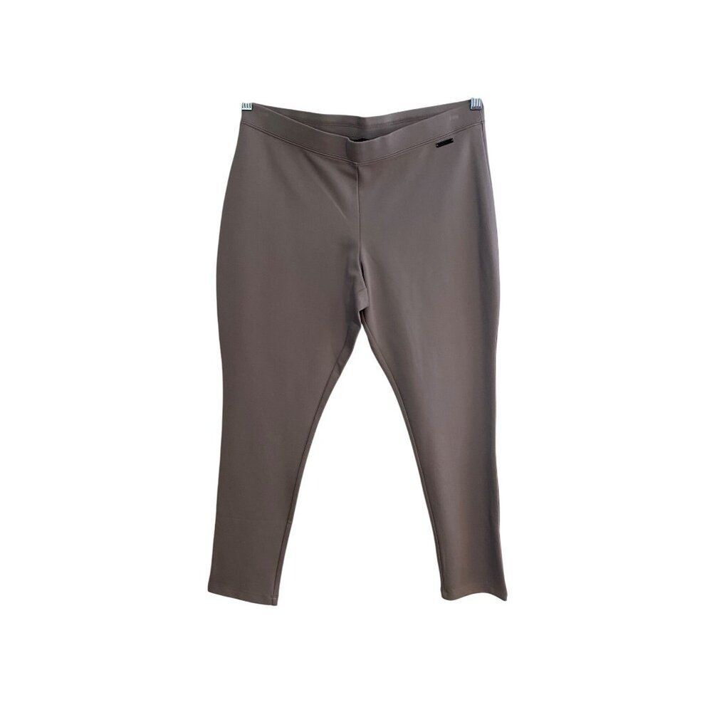 H By Halston Leggings Womens MP Gray Mid-Rise Ankle Pull On Stretch Yoga Pants